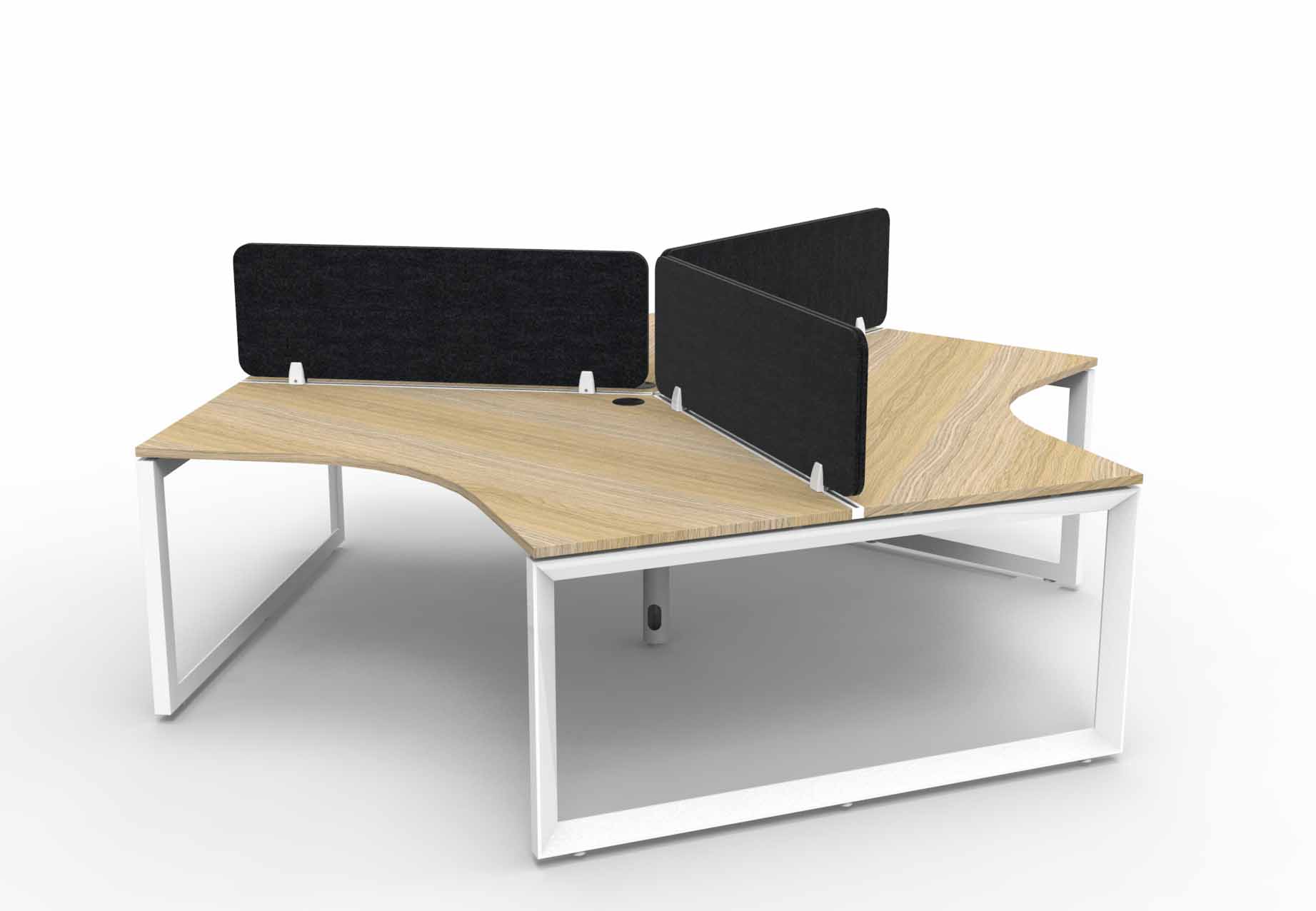 Loop 3 Person 120 Degree Workstation - with Eco Screen
